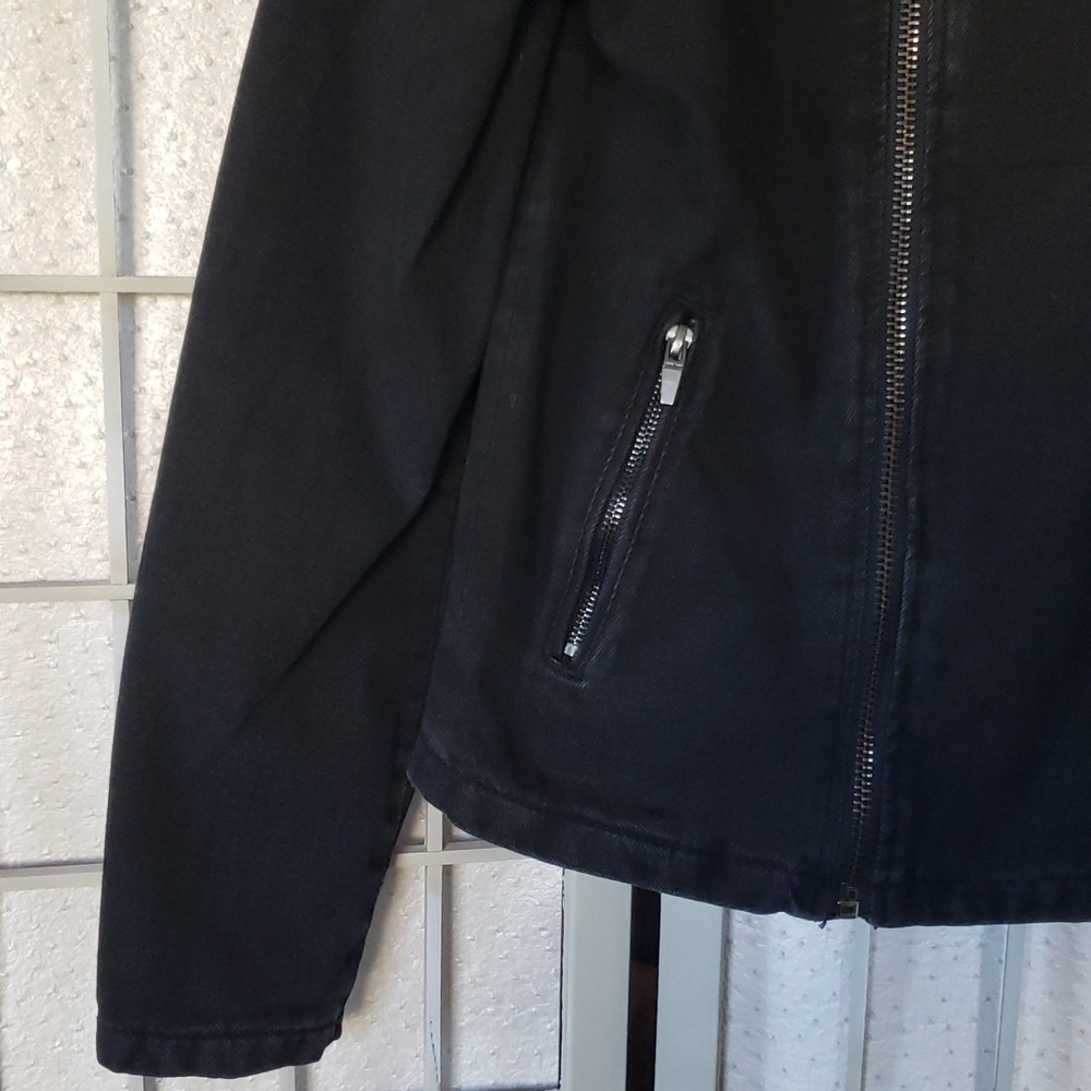 Zara black denim full zip lined mens jacket size M - Picture 3 of 7